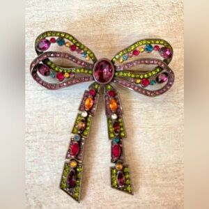 Heidi Daus "Bow-Tiful" Multi-Color Swarovski Crystal Statement Brooch